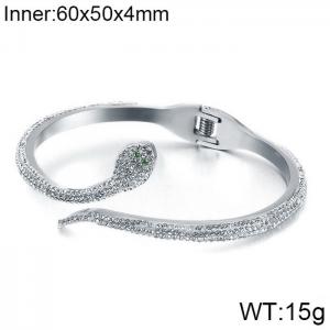 Stainless Steel Stone Bangle - KB119856-KSP