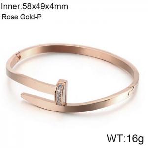 Stainless Steel Stone Bangle - KB119864-KFC