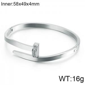 Stainless Steel Stone Bangle - KB119865-KFC