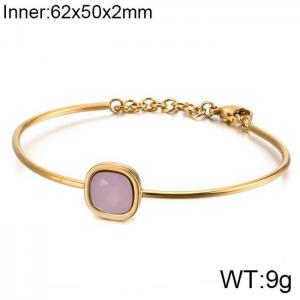 Stainless Steel Stone Bangle - KB120131-KHY