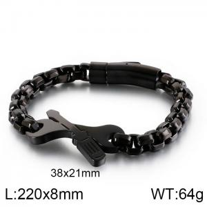 Stainless Steel Black-plating Bracelet - KB120169-KFC