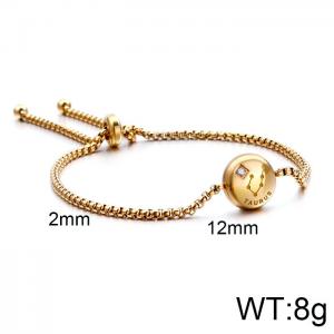 Stainless Steel Gold-plating Bracelet - KB120309-KFC
