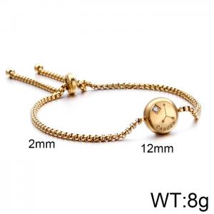 Stainless Steel Gold-plating Bracelet - KB120313-KFC