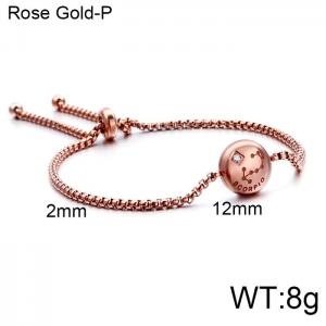 Stainless Steel Rose Gold-plating Bracelet - KB120325-KFC