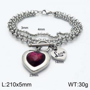 Stainless Steel Stone Bracelet - KB120584-Z