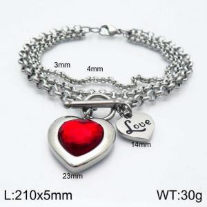 Stainless Steel Stone Bracelet - KB120586-Z