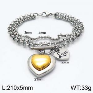 Stainless Steel Gold-plating Bracelet - KB120588-Z