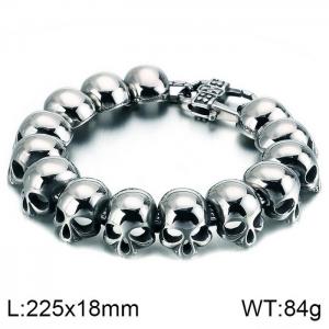 Stainless Skull Bracelet - KB120789-BD