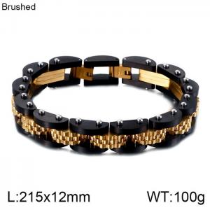 Stainless Steel Gold-plating Bracelet - KB120848-KFC