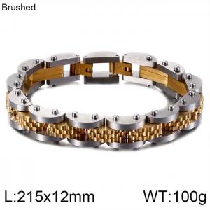 Stainless Steel Gold-plating Bracelet - KB120849-KFC