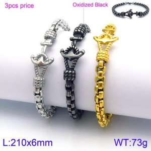 Stainless Steel Gold-plating Bracelet - KB120854-KFC