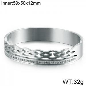 Stainless Steel Stone Bangle - KB120856-KFC