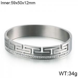 Stainless Steel Stone Bangle - KB120862-KFC