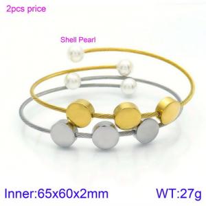Stainless Steel Wire Bangle - KB120869-KFC