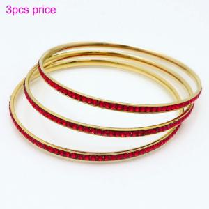 Stainless Steel Stone Bangle - KB120914-LO