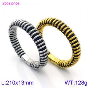 Stainless Steel Gold-plating Bracelet - KB121333-KFC