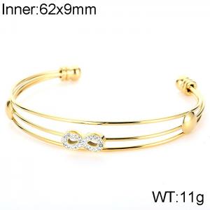 Stainless Steel Stone Bangle - KB121484-K