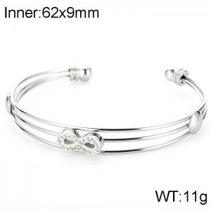 Stainless Steel Stone Bangle - KB121485-K