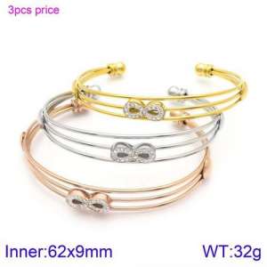 Stainless Steel Stone Bangle - KB121487-K