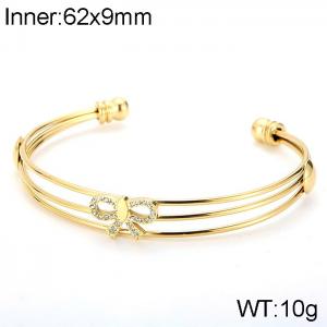 Stainless Steel Stone Bangle - KB121488-K