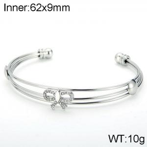 Stainless Steel Stone Bangle - KB121489-K