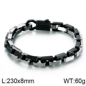 Stainless Steel Black-plating Bracelet - KB121517-KFC