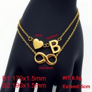 Stainless Steel Gold-plating Bracelet - KB121619-Z