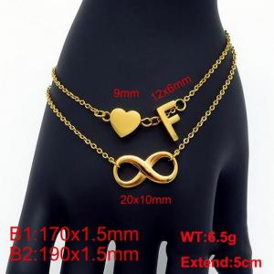 Stainless Steel Gold-plating Bracelet - KB121623-Z