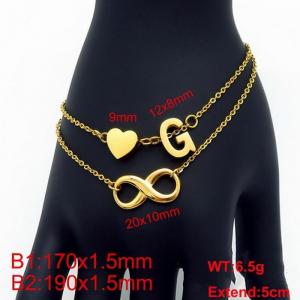 Stainless Steel Gold-plating Bracelet - KB121624-Z