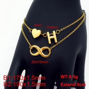 Stainless Steel Gold-plating Bracelet - KB121625-Z