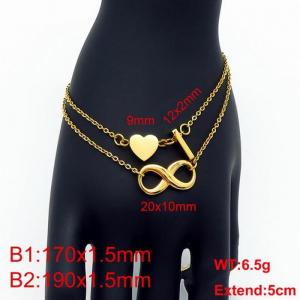 Stainless Steel Gold-plating Bracelet - KB121626-Z