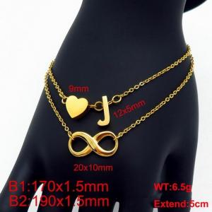 Stainless Steel Gold-plating Bracelet - KB121627-Z