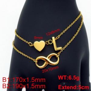 Stainless Steel Gold-plating Bracelet - KB121629-Z