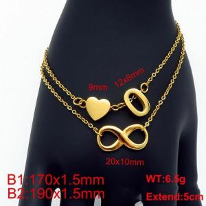 Stainless Steel Gold-plating Bracelet - KB121632-Z