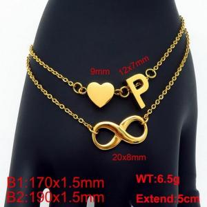 Stainless Steel Gold-plating Bracelet - KB121633-Z