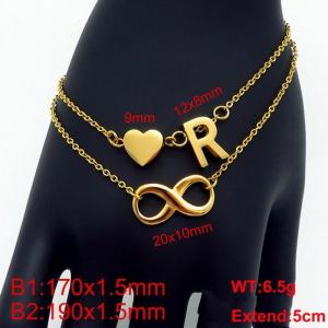 Stainless Steel Gold-plating Bracelet - KB121635-Z