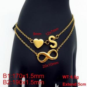 Stainless Steel Gold-plating Bracelet - KB121636-Z