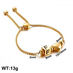 Stainless Steel Gold-plating Bracelet - KB122363-Z