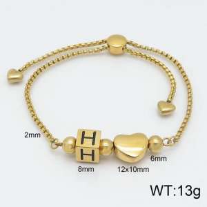 Stainless Steel Gold-plating Bracelet - KB122365-Z