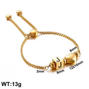 Stainless Steel Gold-plating Bracelet - KB122367-Z