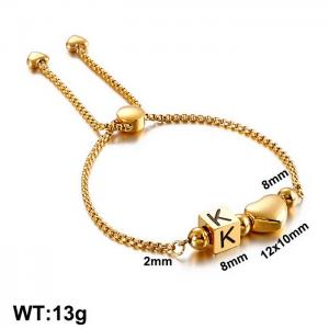 Stainless Steel Gold-plating Bracelet - KB122368-Z