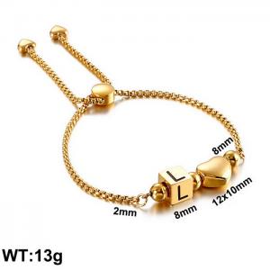 Stainless Steel Gold-plating Bracelet - KB122369-Z