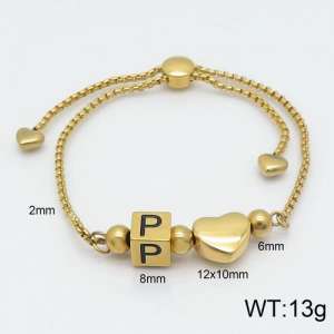 Stainless Steel Gold-plating Bracelet - KB122373-Z