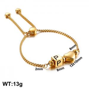 Stainless Steel Gold-plating Bracelet - KB122373-Z