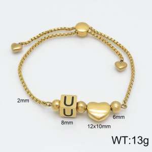 Stainless Steel Gold-plating Bracelet - KB122378-Z
