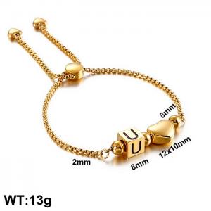 Stainless Steel Gold-plating Bracelet - KB122378-Z