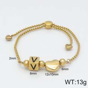 Stainless Steel Gold-plating Bracelet - KB122379-Z