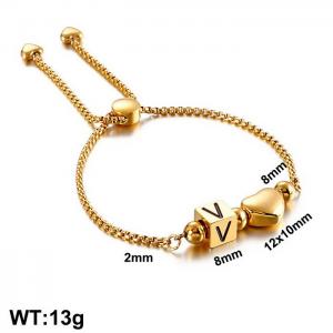 Stainless Steel Gold-plating Bracelet - KB122379-Z