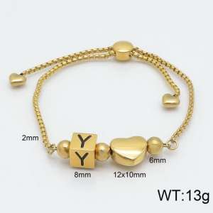 Stainless Steel Gold-plating Bracelet - KB122382-Z