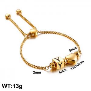 Stainless Steel Gold-plating Bracelet - KB122382-Z